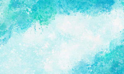 Blue summer wallpaper. Spring background. Abstract watercolor paint background by teal color blue  cool tone with liquid fluid texture for background, banner.