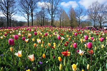 Flowers, Tulip Fields, Amsterdam, The Netherlands Europe