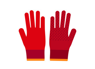 Obraz premium Illustration of a pair of red gardening gloves. Isolated on white