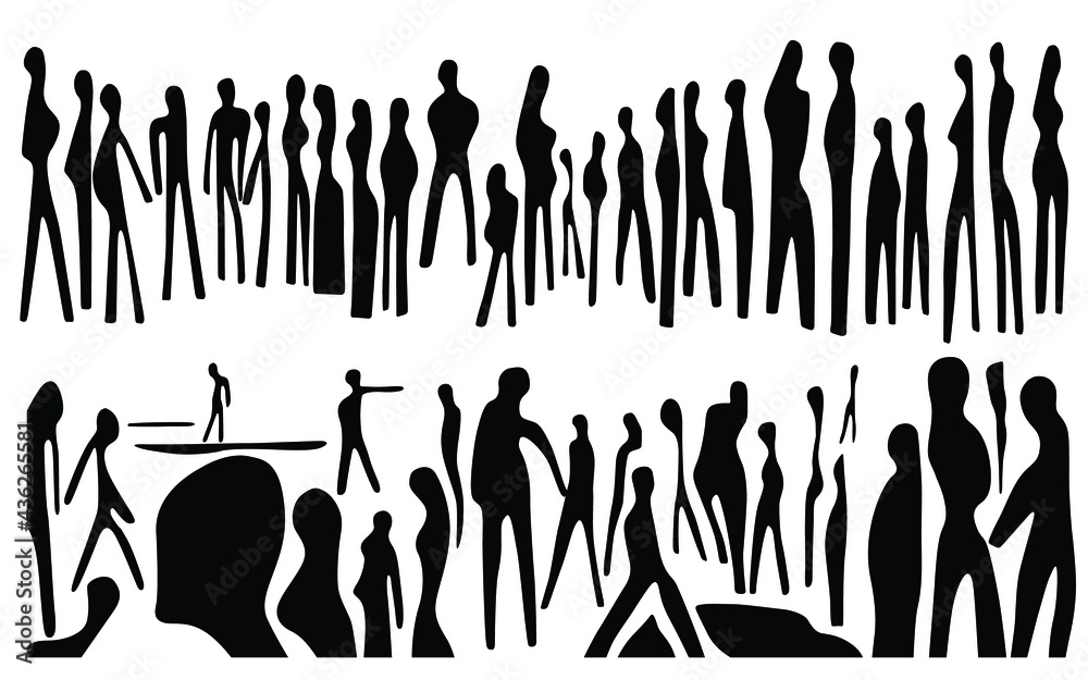 Wall mural people group abstract vector background