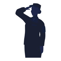 Silhouette of a US army woman