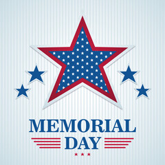 Memorial day poster with stars