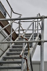 Safety metal access stairs to cooling tower