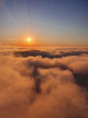 sunset over the clouds - balloon flight Torres Brazil 2020