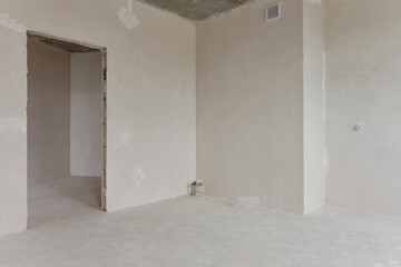 Typical rough finishing of an apartment in a new building. Real estate object