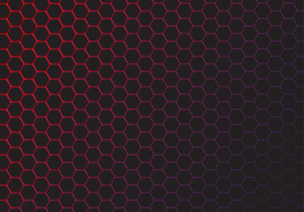 Abstract Technology background Hexagon Red-Blue gradient background