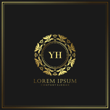 YH Initial Letter Luxury Logo template in vector art for Restaurant, Royalty, Boutique, Cafe, Hotel, Heraldic, Jewelry, Fashion and other vector illustration
