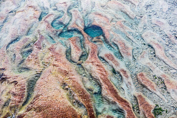 The rocky river bed of the Frio River.
