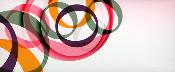 Ring geometric shapes, o letter repetition wallpaper. Abstract background for business or technology presentations, internet posters or web brochure covers