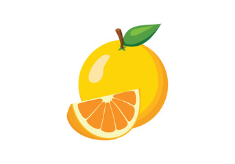 Orange fruit. Orange fruit design isolated on white background with flat style illustration