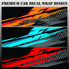 sport car decal wrap design vector