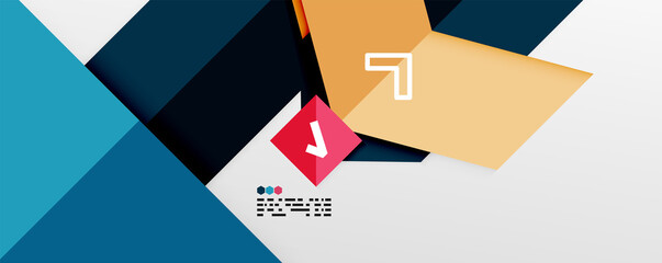Shiny color triangles and geometric shapes vector abstract background
