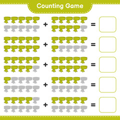 Counting game, count the number of Scarf and write the result. Educational children game, printable worksheet, vector illustration