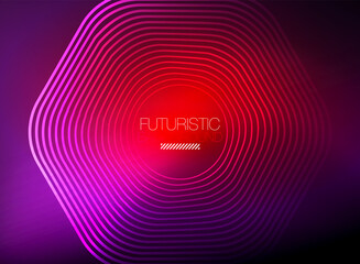 Neon color square shape lines abstract background. Shiny magic energy and motion concept, vector abstract wallpaper background