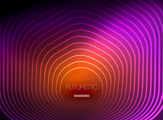 Neon color square shape lines abstract background. Shiny magic energy and motion concept, vector abstract wallpaper background