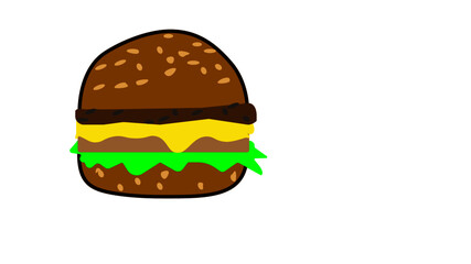 desenho colorido de hamburger vetorial