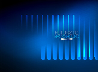 Bright neon color techno abstract background, shiny glowing neon lines in the dark background