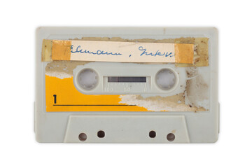 Labeled used audio tape