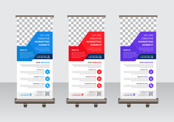Corporate Business Solution promotion Roll Up Banner Template Design