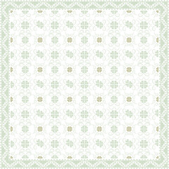 Abstract square scarf pattern design with floral ornament on colored background