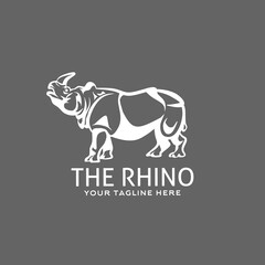 The Rhino simple design logo icon symbol sign mascot. Ilustration Rhino design logo. 