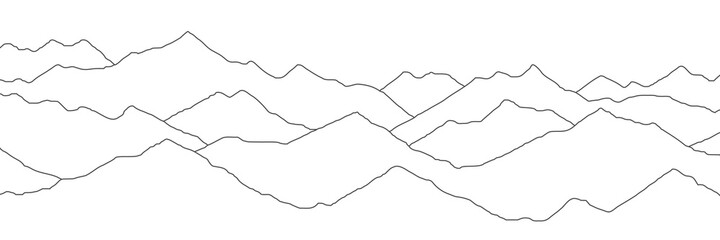 Curved lines, imitation of mountain ranges. Vector background, minimalism.	