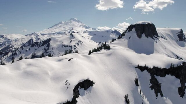 Epic Aerial View of Mount Baker Wilderness in Pacific Northwest