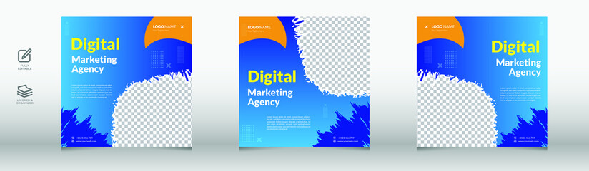 Promotional web banner for social media post. Flyer marketing agency banner for Social media Promotion.