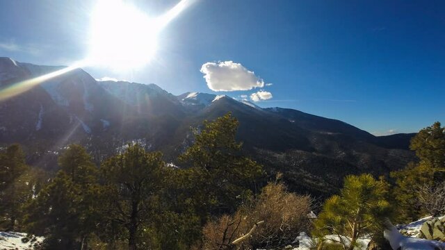 Panning Time Lapse Scenic View Of Hayden Pass, People At Vacation During Winter