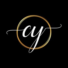 Simple stylish Initial Letter CY Logo designs Symbol