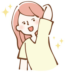 ワキ汗がない女性　イラスト