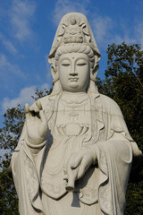 Fototapeta na wymiar Statue of Kwan Yin (Guan Yin), Goddess of Mercy, Puh Toh Tze (Poh Toh Tse, Pu Tuo Si) Buddhist temple, Kota Kinabalu, Sabah (Borneo), Malaysia