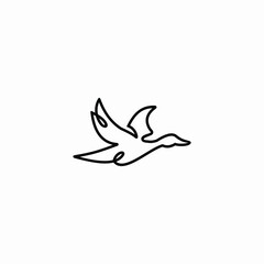 Duck logo vector icon line outline 