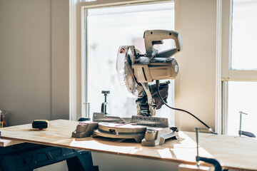 miter saw on table