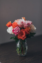 bouquet of roses in a vase