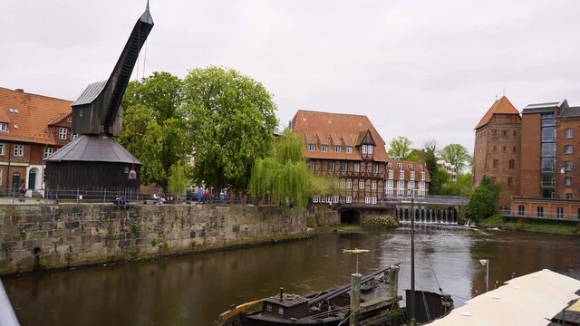 Old crane at the Historic city of Luneburg Germany - travel photography