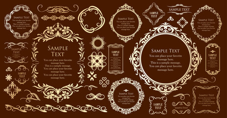 エレガントなフレームデザイン。装飾デザインのセット