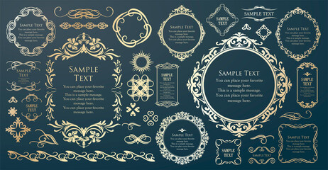 エレガントなフレームデザイン。装飾デザインのセット