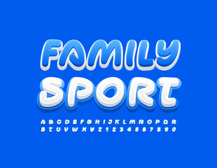 Vector creative sign Family Sport. Modern style Font. Handwritten Alphabet Letters and Numbers set