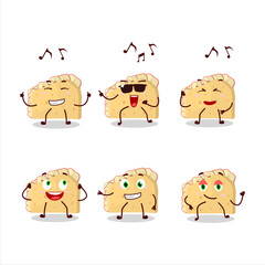 An image of apple sandwich dancer cartoon character enjoying the music