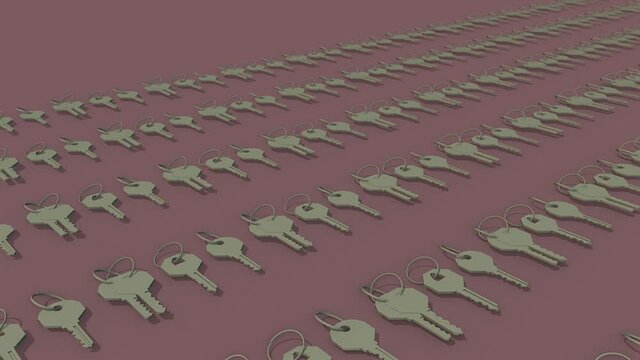 a lot of keys in a row. High quality 4k footage