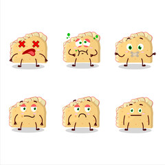 Apple sandwich cartoon character with nope expression