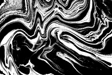 Black and white abstract marble liqued background