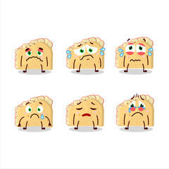 Apple sandwich cartoon character with sad expression
