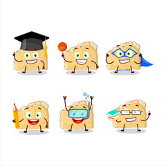 School student of apple sandwich cartoon character with various expressions