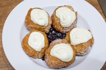 Donuts with Cream and Jam