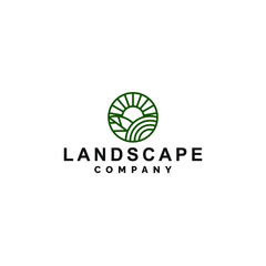 Landscape company with sunshine logo