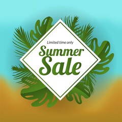 summer leaf element vacation holiday background season leaflet layout graphic sale promotion beach celebration 