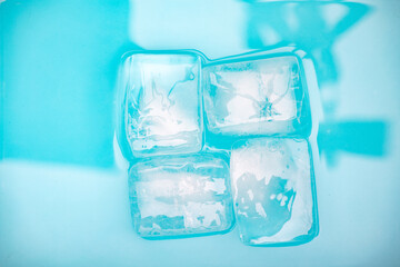 Cool and transparent ice in summer