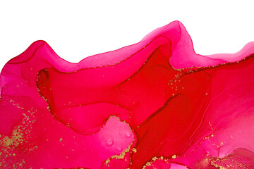 Fototapeta premium Red watercolor inks isolated on white background.